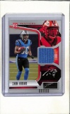 CHUBA HUBBARD 2021 PANINI PLAYBOOK JERSEY ROOKIE CARD