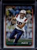 DRAKE MAYE 2024 TOPPS CHROME REFRACTOR ROOKIE CARD