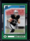 BROCK BOWERS 2024 DONRUSS GREEN PRESS PROOF ROOKIE CARD