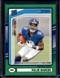 MALIK NABERS 2024 DONRUSS GREEN PRESS PROOF ROOKIE CARD