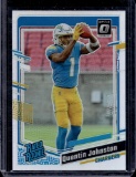 QUENTIN JOHNSON 2023 PANINI OPTIC SILVER HOLO PRIZM ROOKIE CARD