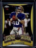 ELI MANNING 2024 TOPPS CHROME LEGENDS OF THE GRIDIRON YELLOW REFRACTOR