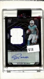 JAYLEN WADDLE 2021 PANINI OBSIDIAN JERSEY AUTOGRAPH PRIZM ROOKIE CARD