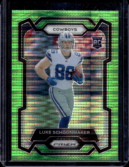 LUKE SCHOONMAKER 2023 PANINI PRIZM NEON GREEN PRIZM ROOKIE CARD
