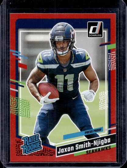 JAXON SMITH NJIGBA 2023 DONRUSS RED PRESS PROOF RATED ROOKIE CARD SP