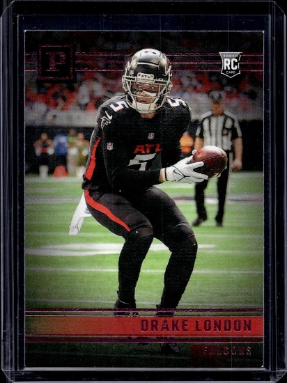 DRAKE LONDON 2022 PANINI PINK FOIL ROOKIE CARD