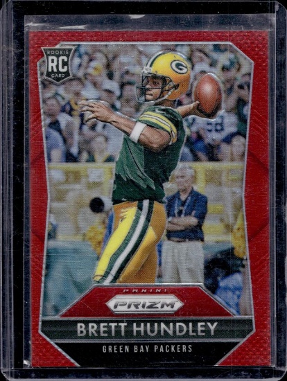 BRETT HUNDLEY 2015 PANINI PRIZM RED PRIZM ROOKIE CARD SP