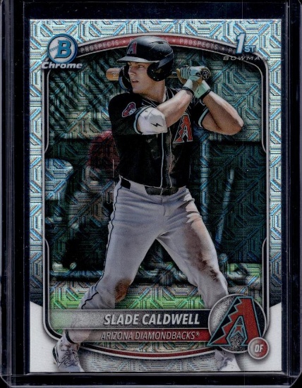 SLADE CALDWELL 2025 BOWMAN CHROME MEGA REFRACTOR 1ST ROOKIE CARD