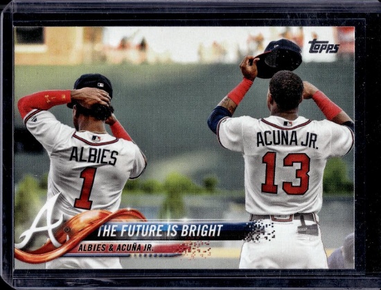 RONALD ACUNA JR OZZIE ALBIES 2018 TOPPS COMBOS ROOKIE CARD