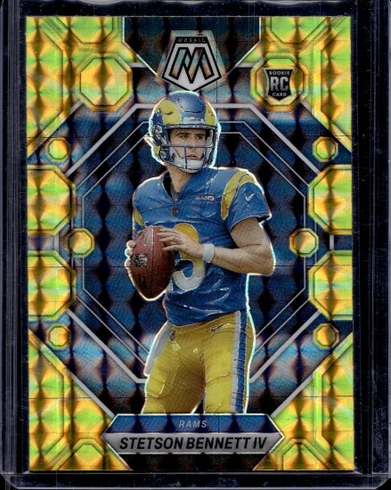 STETSON BENNETT IV 2023 PANINI MOSAIC REACTIVE YELLOW PRIZM ROOKIE CARD