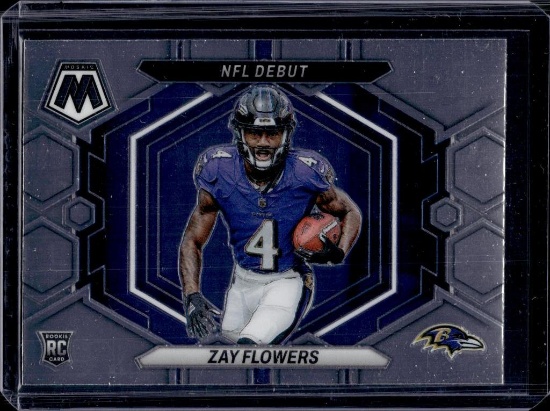 ZAY FLOWERS 2023 PANINI MOSAIC NFL DEBUT ROOKIE CARD