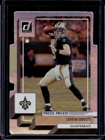 DREW BREES 2022 DONRUSS SILVER PRESS PROOF DIE CUT SP