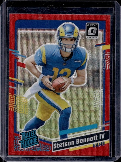 STETSON BENNETT IV 2023 PANINI OPTIC RED WAVE PRIZM ROOKIE CARD