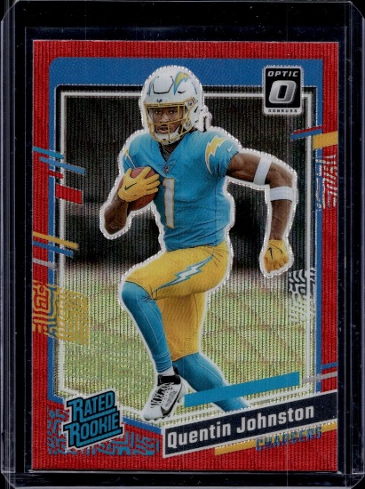 QUENTIN JOHNSON 2023 PANINI OPTIC RED WAVE PRIZM ROOKIE CARD