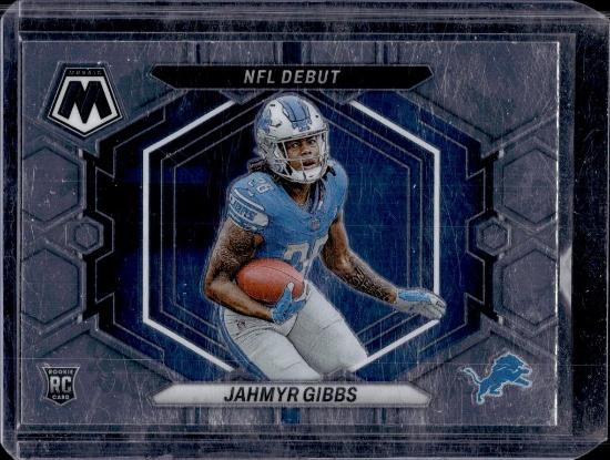 JAHMYR GIBBS 2023 PANINI MOSAIC NFL DEBUT ROOKIE CARD