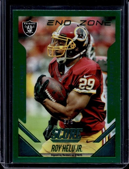 ROY HELU JR 2015 SCORE END ZONE EMERALD INSERT