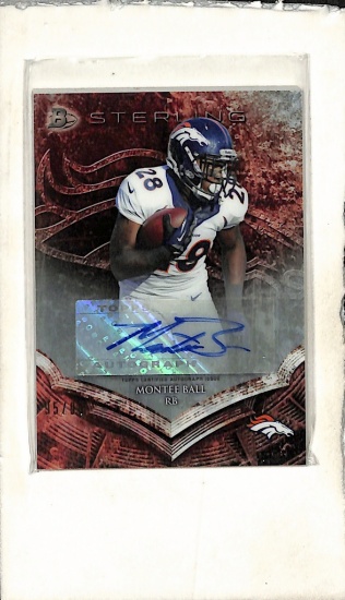 MONTEE BALL 2014 BOWMAN STERLING REFRACTOR AUTOGRAPH CARD