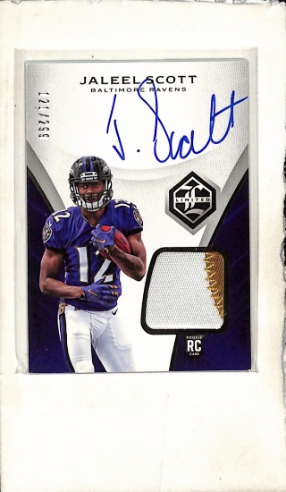 JALEEL SCOTT 2018 PANINI LIMITED JERSEY PATCH AUTOGRAPH ROOKIE CARD