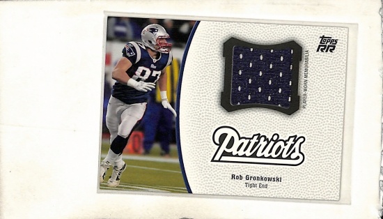 ROB GRONKOWSKI 2011 TOPPS RISING ROOKIES GAME USED JERSEY CARD