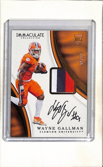 WAYNE GALLMAN 2017 PANINI IMMACULATE GAME USED JERSEY PATCH AUTOGRAPH ROOKIE