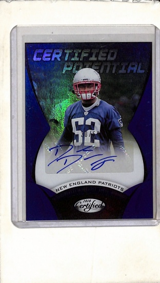 DUKE DAWSON 2018 PANINI CERTIFIED MIRROR BLUE AUTOGRAPH ROOKIE CARD