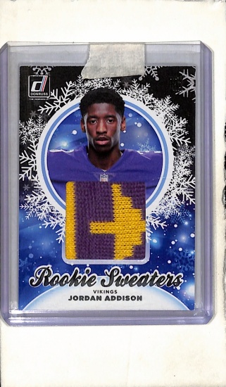 JORDNA ADDISON 2023 DONRUSS CHRISTMAS SWEATER PATCH ROOKIE CARD