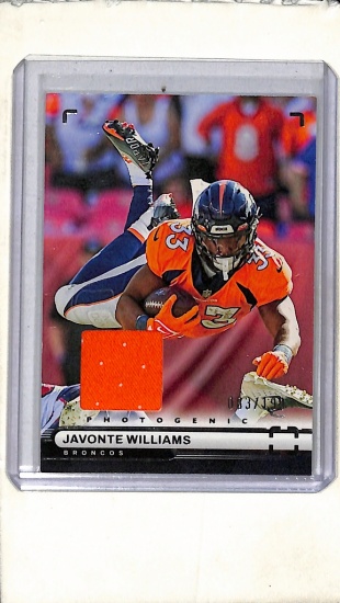 JAVONTE WILLIAMS 2022 PANINI PHOTOGENIC GAME USED JERSEY CARD
