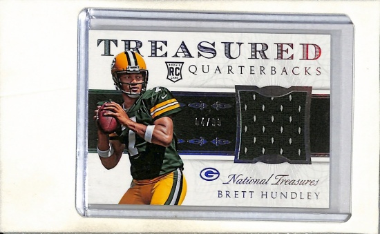 BRETT HUNDLEY 2015 NATIONAL TREASURES JERSEY ROOKIE CARD