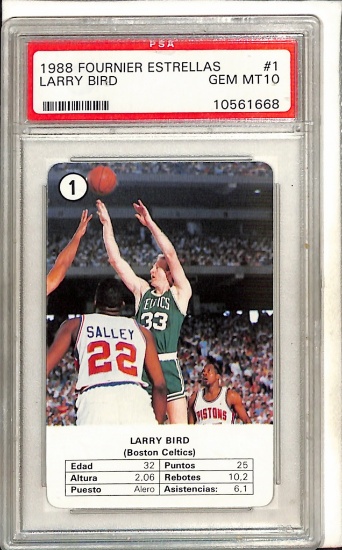 LARRY BIRD 1988 FOURNIER ESTRELLAS #1. GRADED