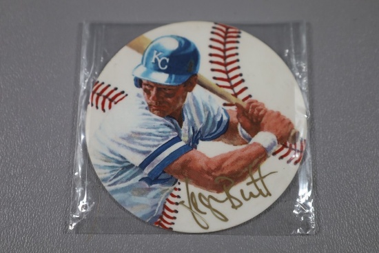 GEORGE BRETT 1986 GARTLAN AUTOGRAPH PORCELAIN DISC