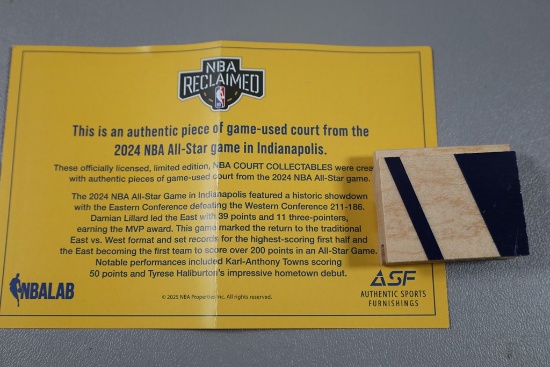 2024 NBA ALL STAR GAME USED FLOOR PATCH PIECE WITH COA