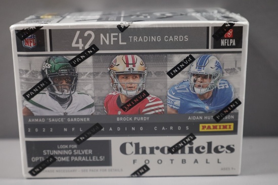 2022 PANINI CHRONICLES FOOTBALL SEALED BLASTER BOX. BROCK PURDY ROOKIE YEAR