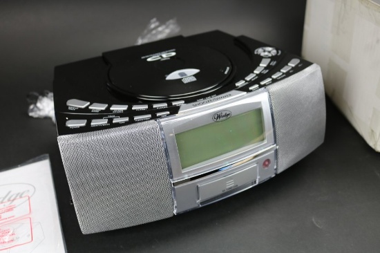 NEW Wedge CD AM/FM USB Clock Radio