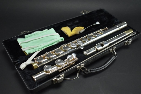 Silver Plated Flute With Case