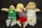 3 Vintage Soft Sculpture Cabbage Patch Kids Dolls