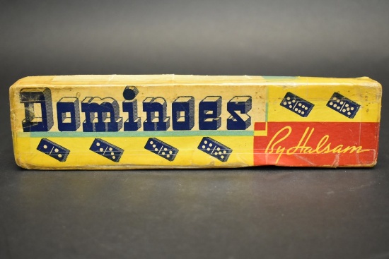 Vintage Dominoes Set By Halsam