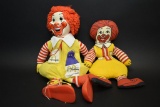2 Vintage Ronald McDonald Cloth Dolls