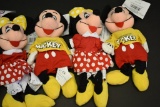 6 Vintage Mickey And Minnie Mouse Plush Toys