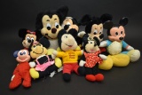 9 Vintage Disney's Micky Mouse Plush Toy's