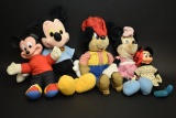 5 Vintage Mickey And Minnie Mouse Plush Toy's