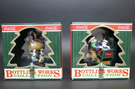 2 Coca-Cola Holiday Village Elf Figurines