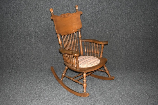 Antique Press-Back Rocking Chair