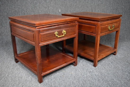 2 Craved Rosewood End Tables