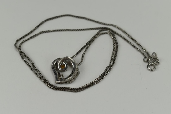 .925 Sterling Silver Necklace And Pendant