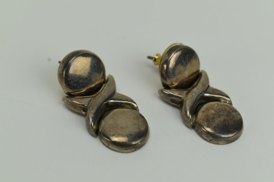 Pair Of Vintage .925 Sterling Silver Ear Rings