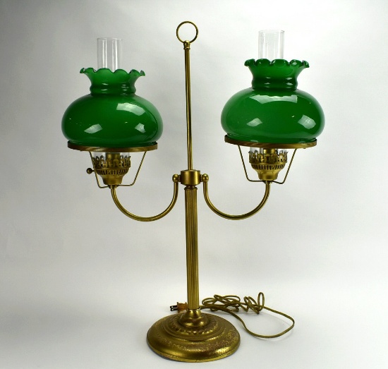 Vintage Brass Double Sided Student Lamp