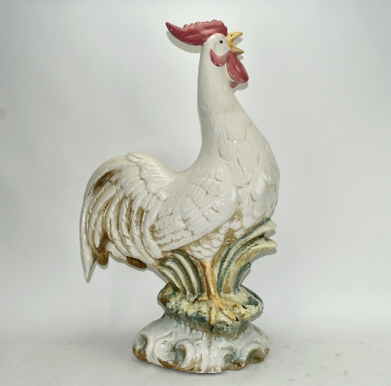 Large Ceramic Rooster Statue