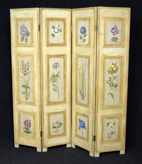 Hand Painted Room Divider Screen