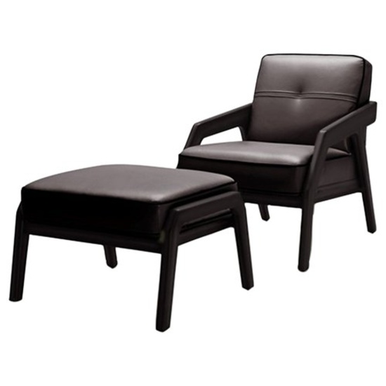 NEW Modern Leather Chair And Ottoman