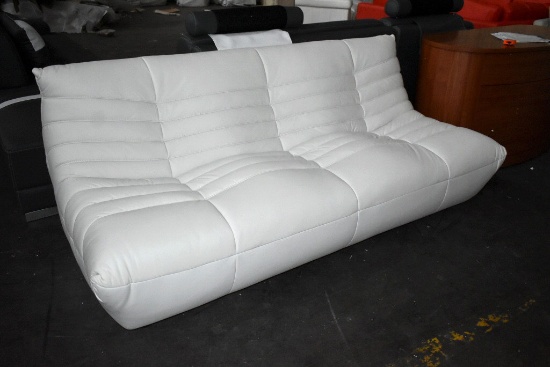 NEW Modern White Leather Sofa